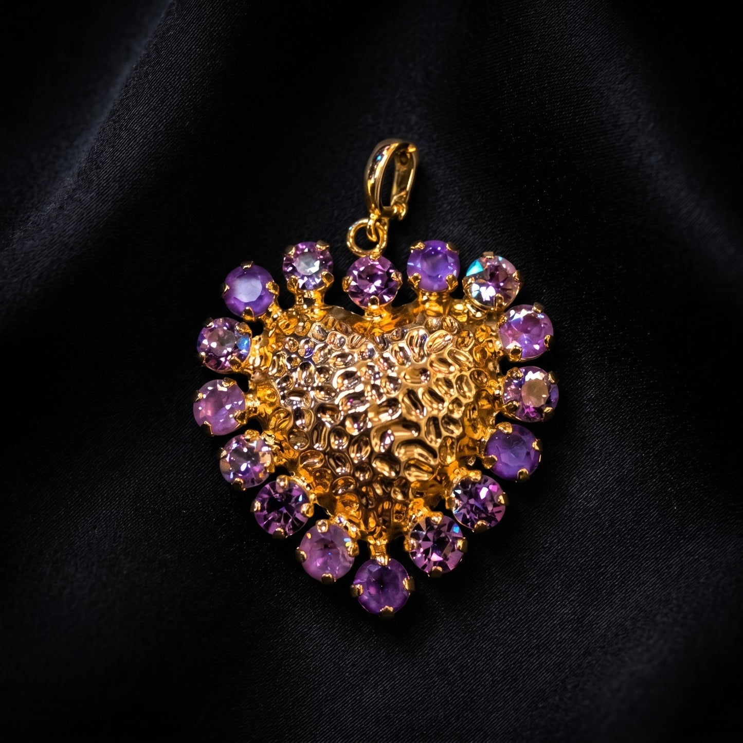 Gold Crystal Heart Pendant