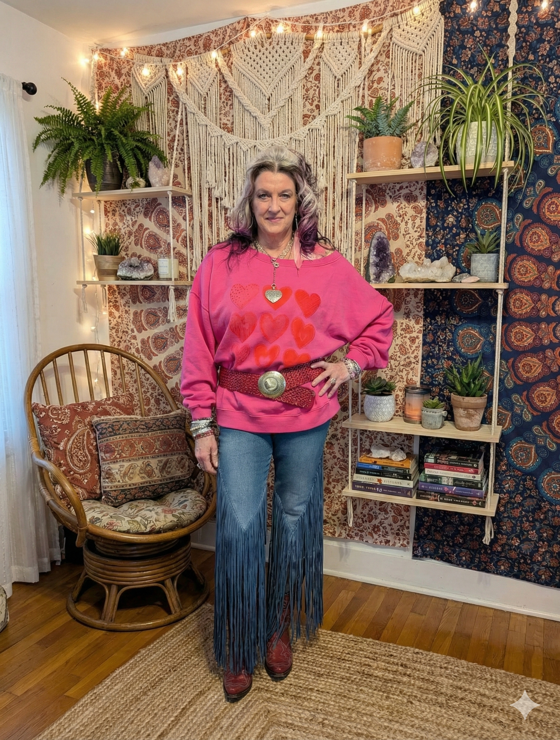 I Love Linen Heart Sweater