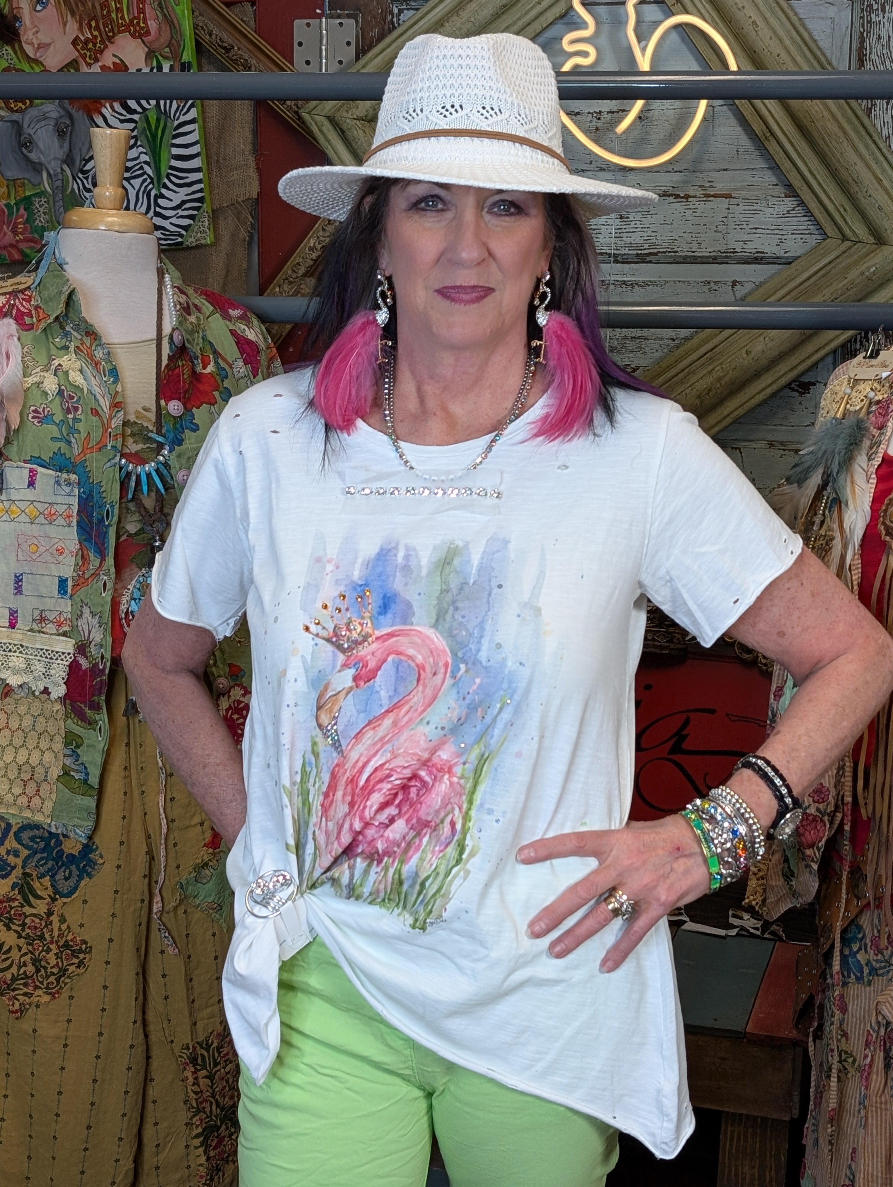 A Rare Bird Flamingo Top