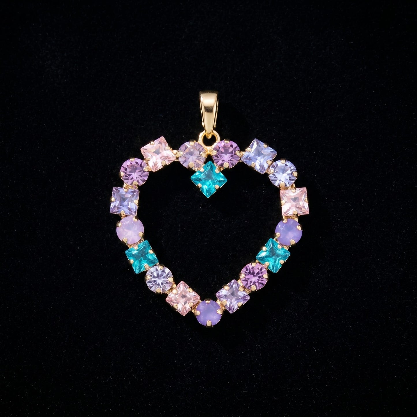 Large Open Heart Australian Crystal Charm