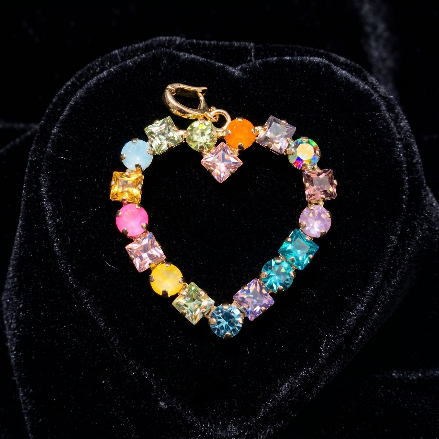 Large Open Heart Australian Crystal Charm