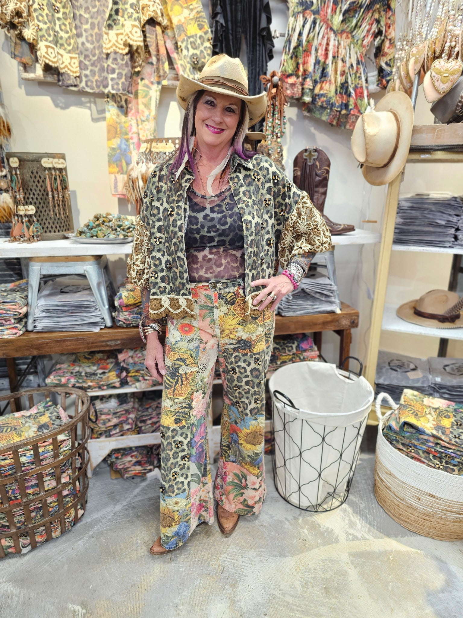 A Rare Bird Leopard Garden Jeans