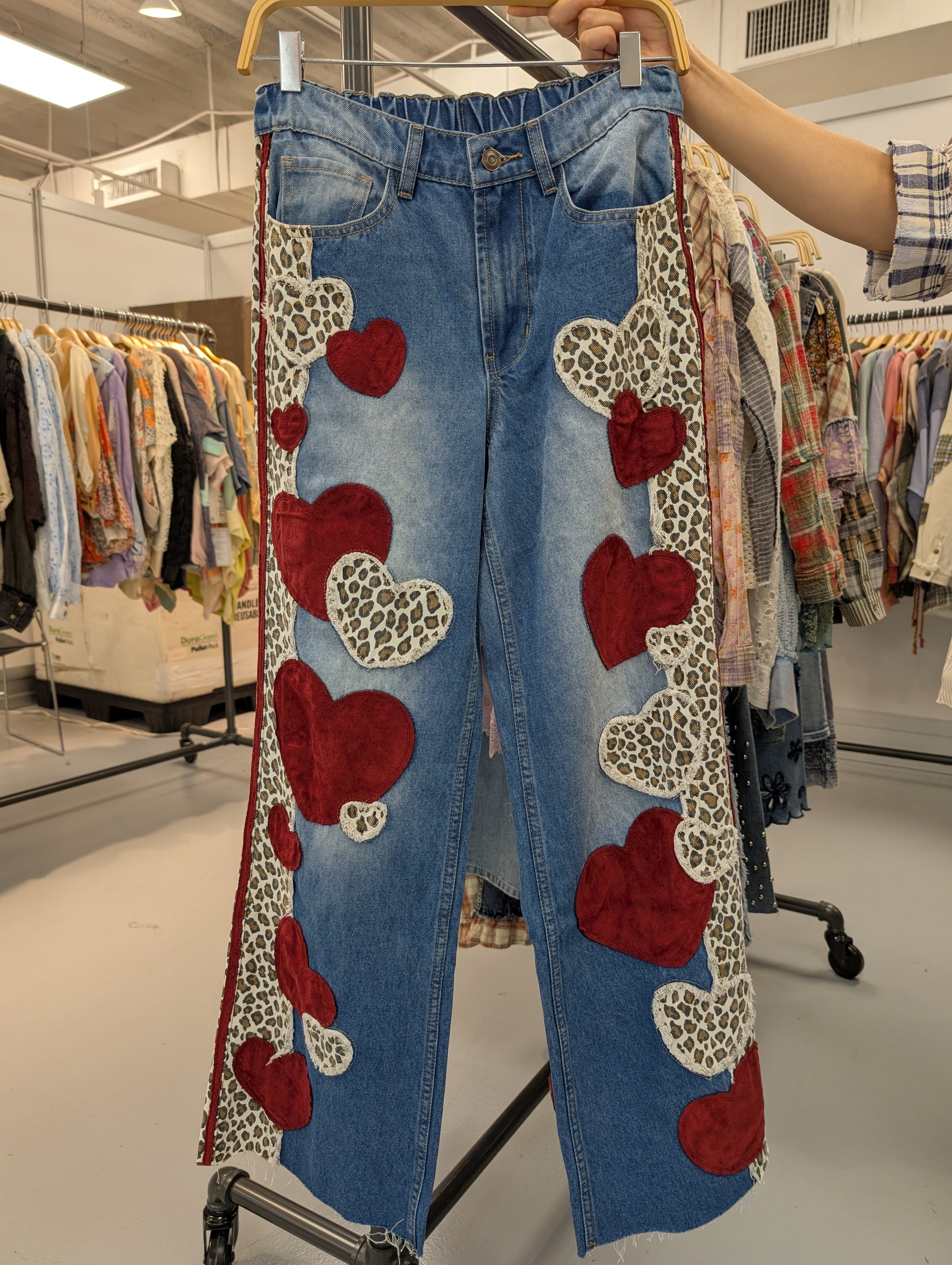 Pre order oli and hail leopard hearts pants