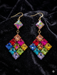 Alice Square Multi Color Stud Earrings