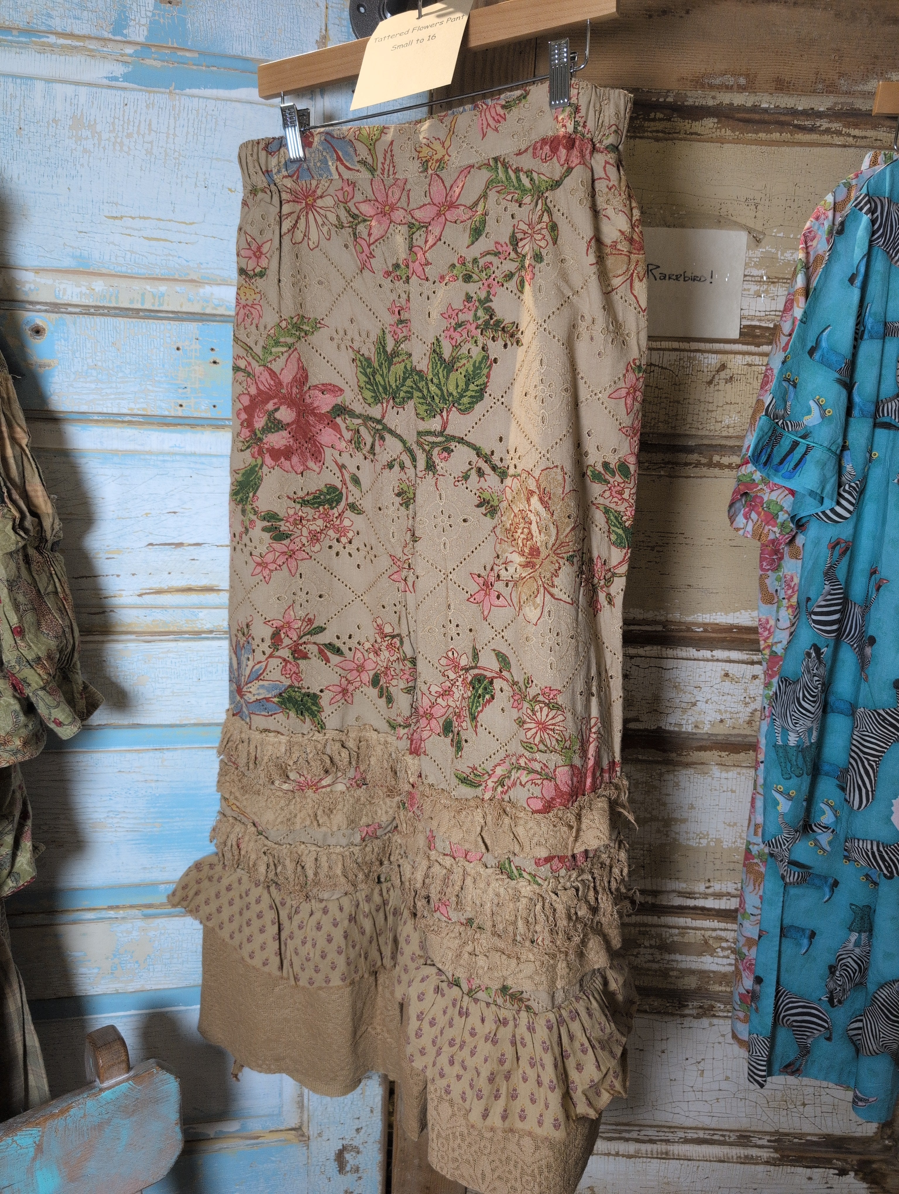 A Rare Bird Tattered Flowers Pants