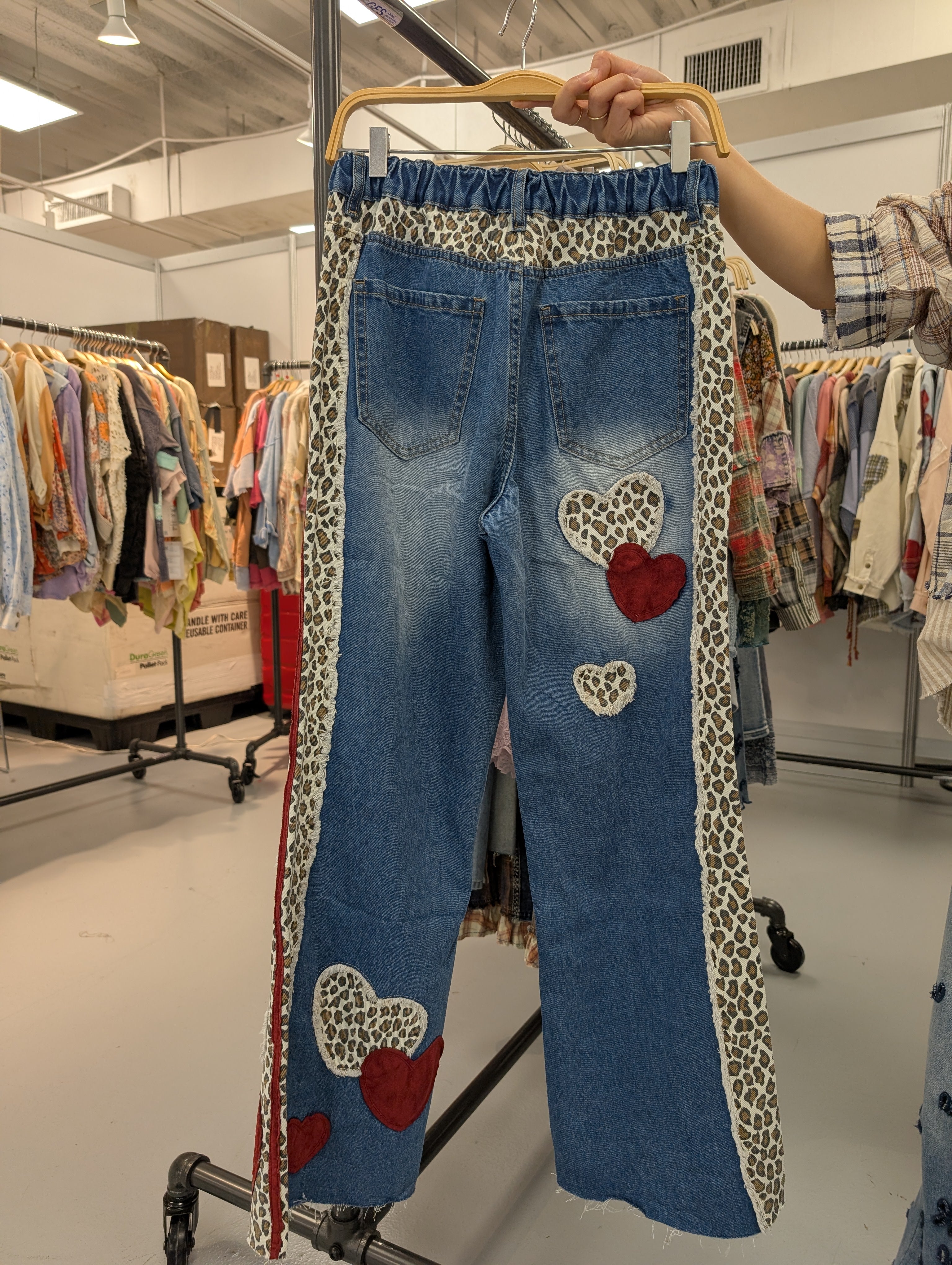 Pre order oli and hail leopard hearts pants