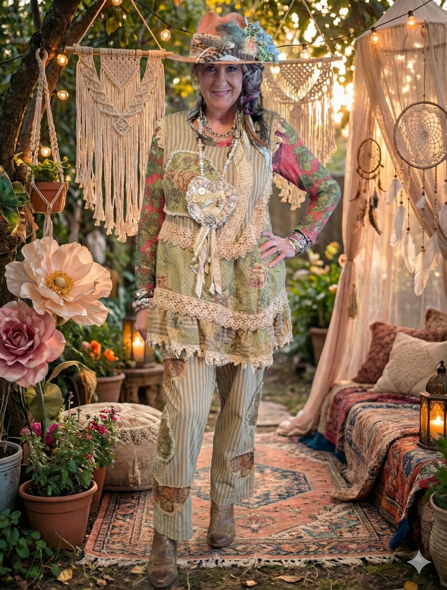 A Rare Bird butterfly Strip pant