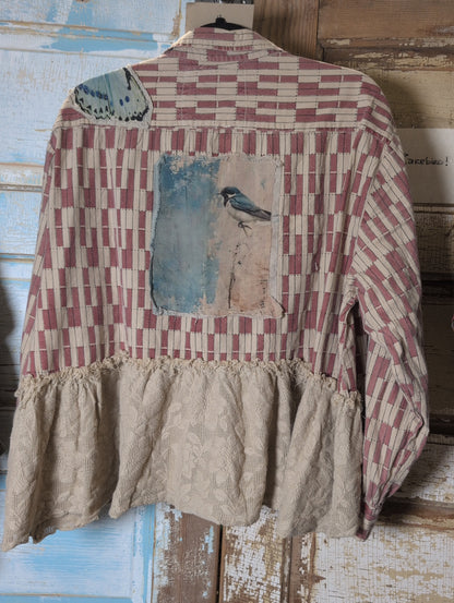 A Rare bird  Nestled In Brick Shirt