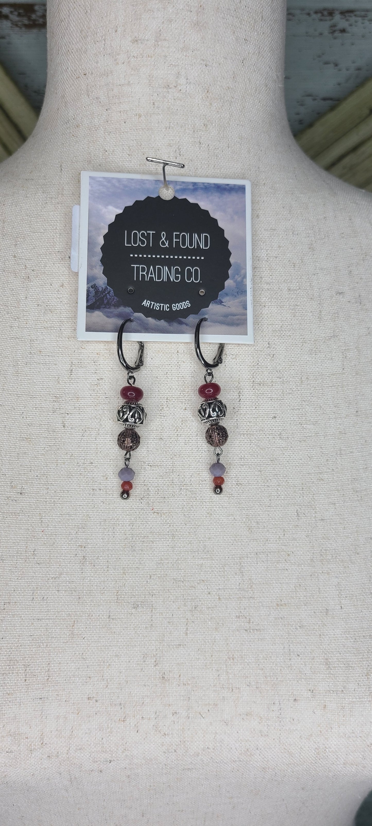 Lost&Found Red&Purple Dangle Ears