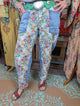 Oli & Hali Floral Jacquard Barrel Denim Pants