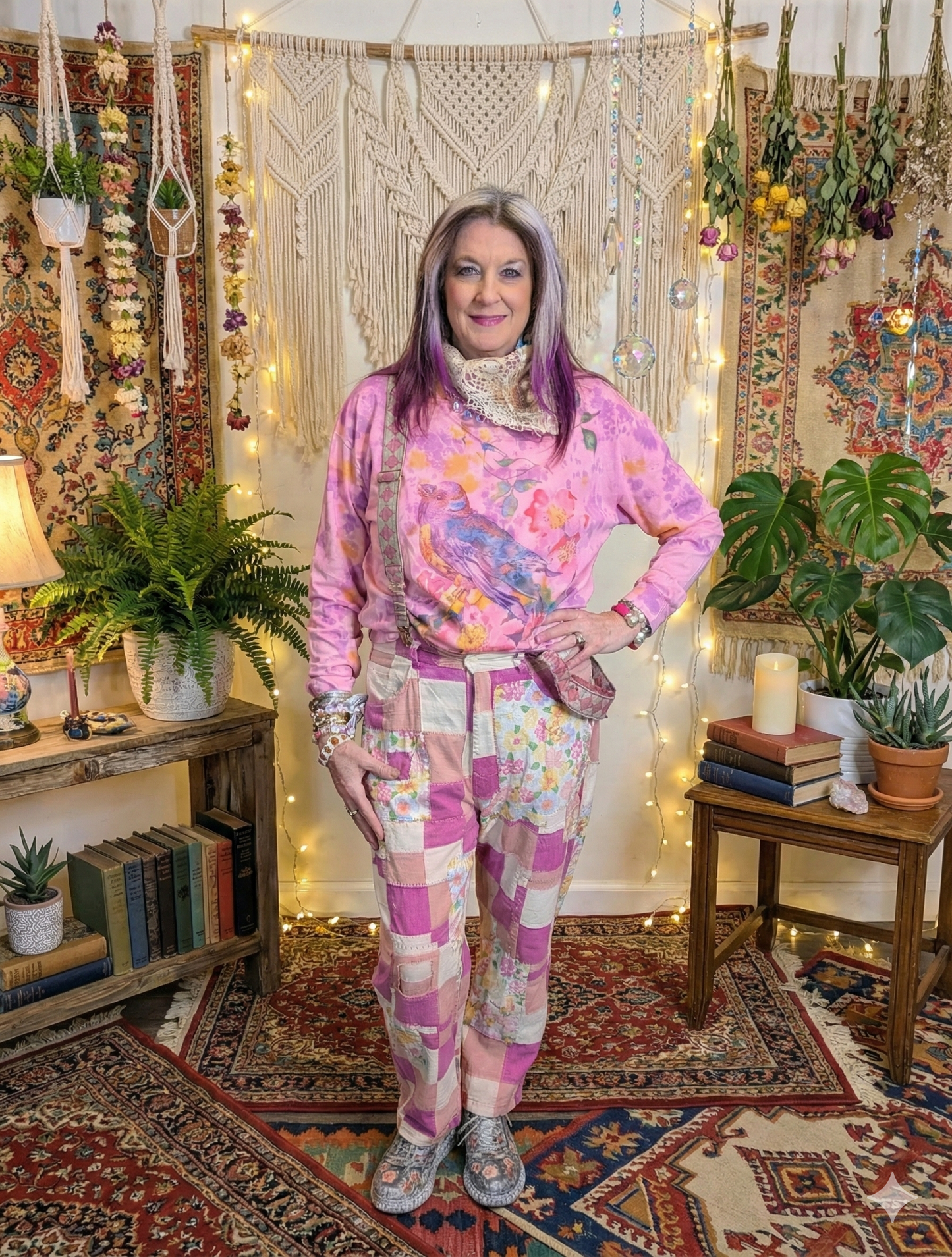 BlueVelevt Patch Work Print Pants