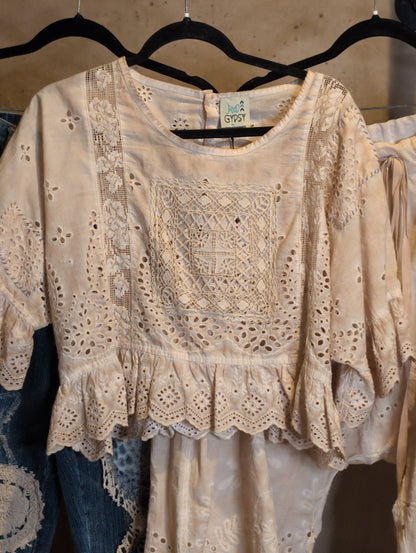 Preorder Jaded Gypsy Softly Worn Eyelet Top Deposit