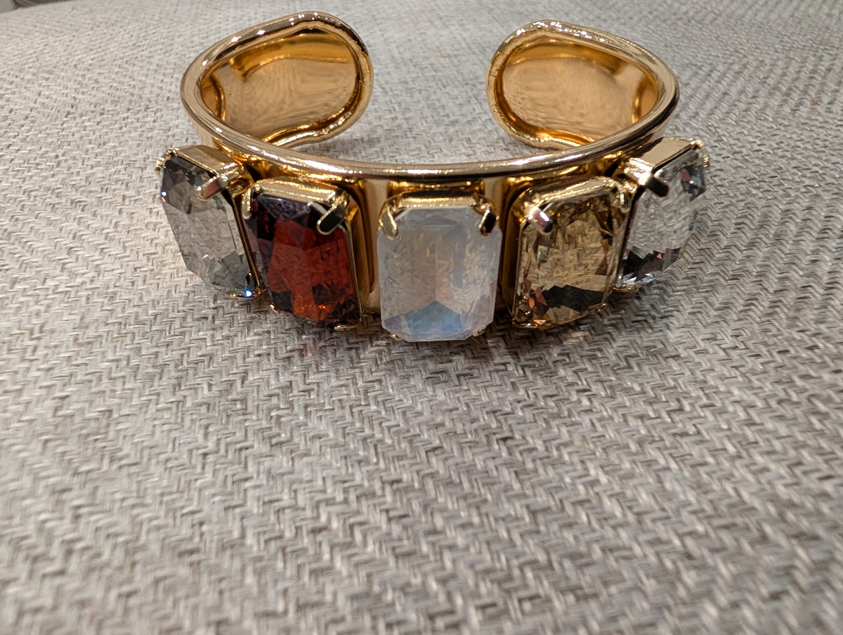 WaFa 5-Stone Crystal Cuff Bracelet
