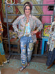 Paper Lace Butterfly Patchwork Jeans