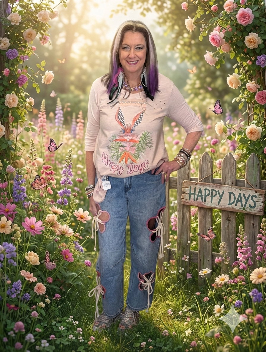 Oli And Hali FLower Cut Out Jeans