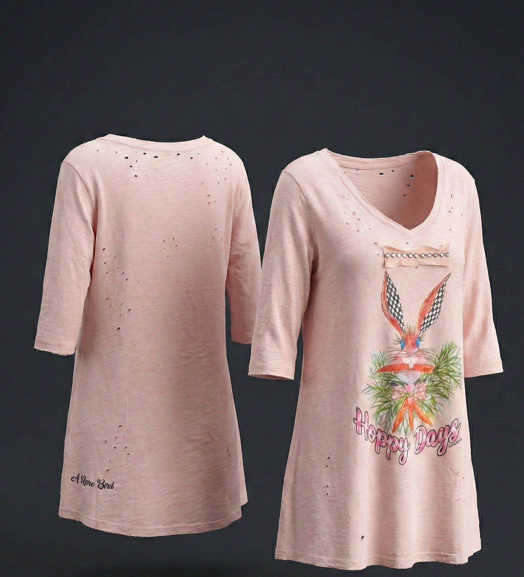 Rare Bird Rhinestone Tee  Hoppy Days Easter Shirt