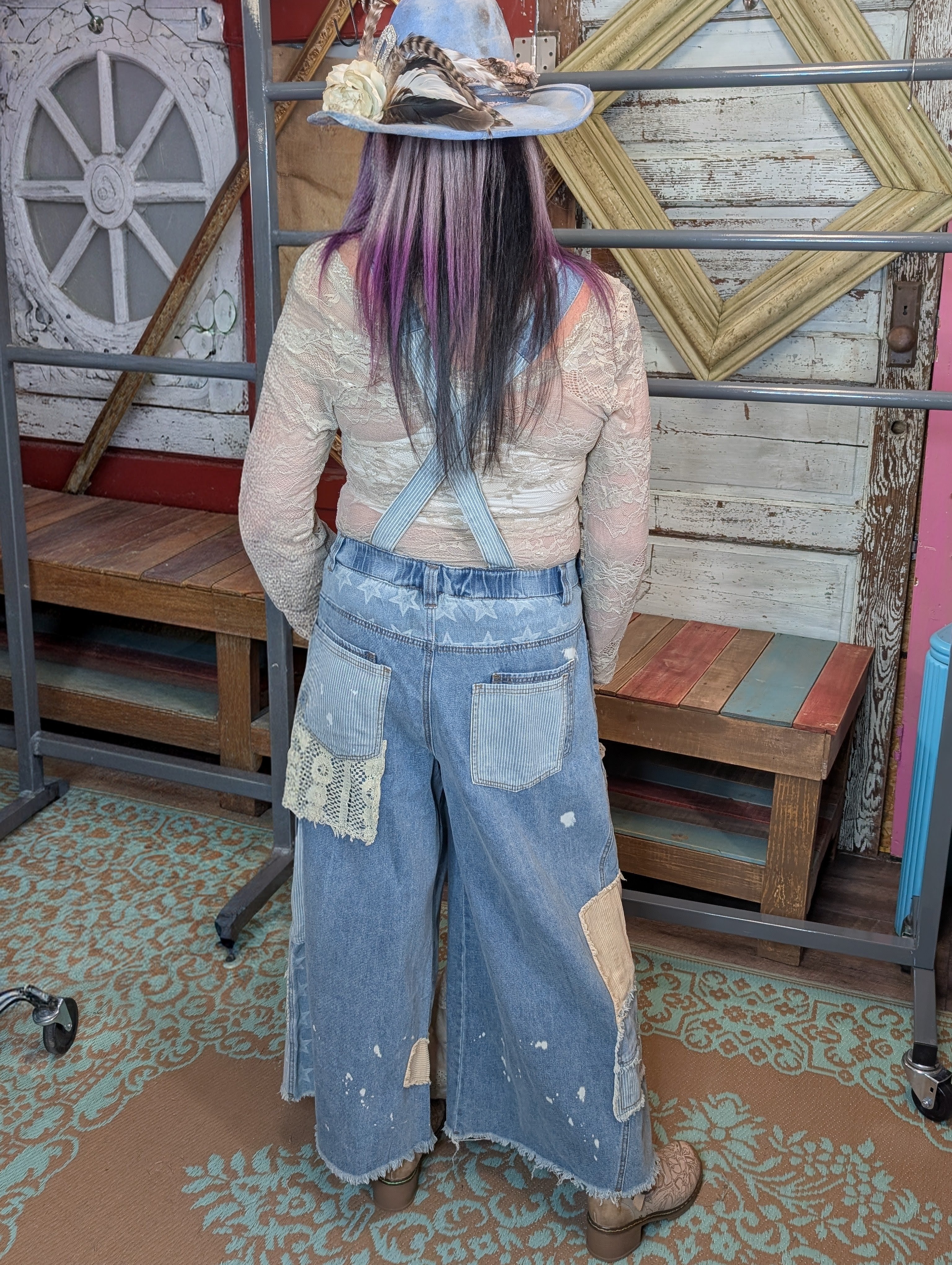 Oli and hali Multi Patch denim Overalls