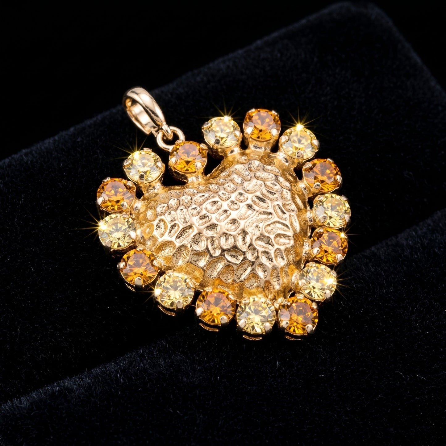 Gold Crystal Heart Pendant