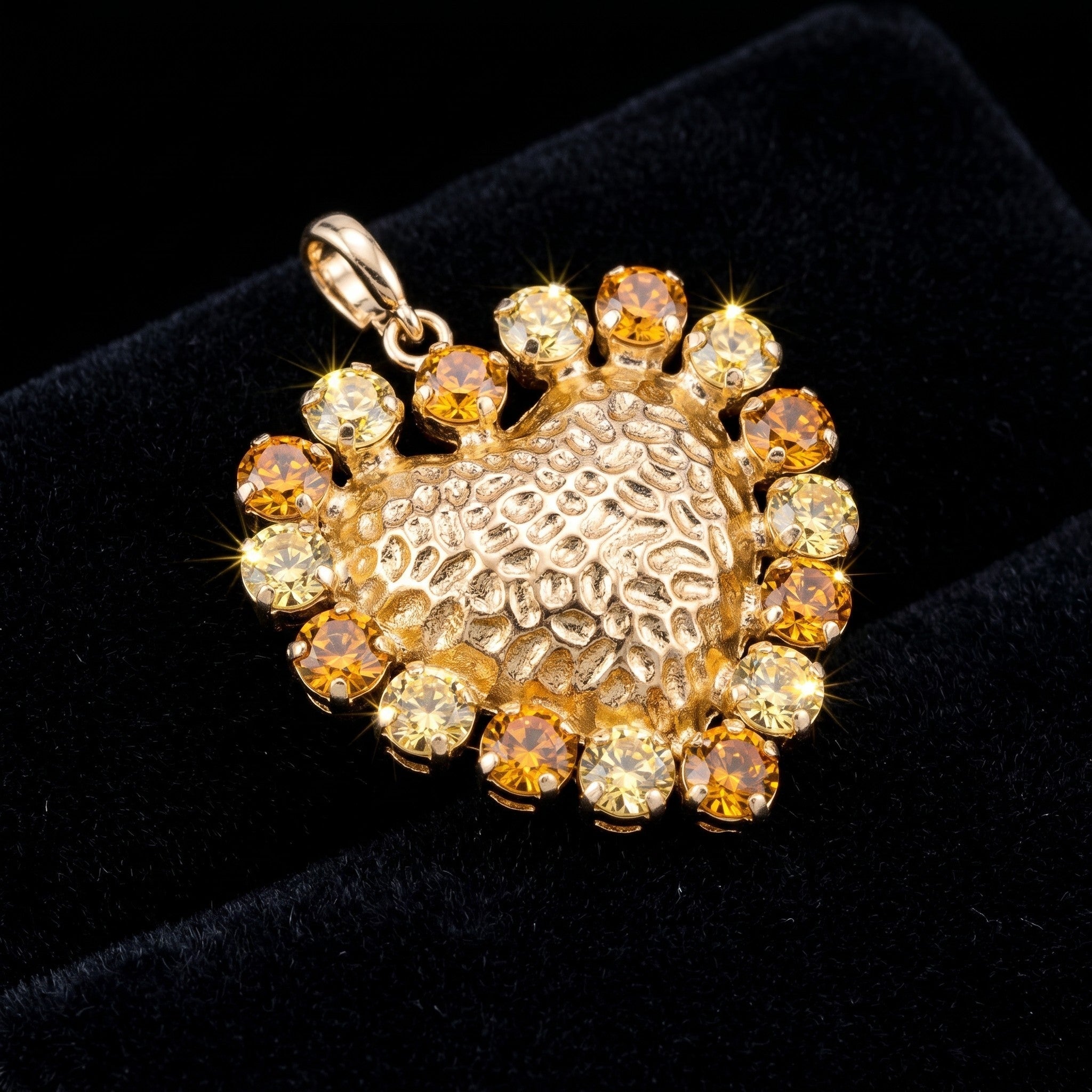 Gold Crystal Heart Pendant