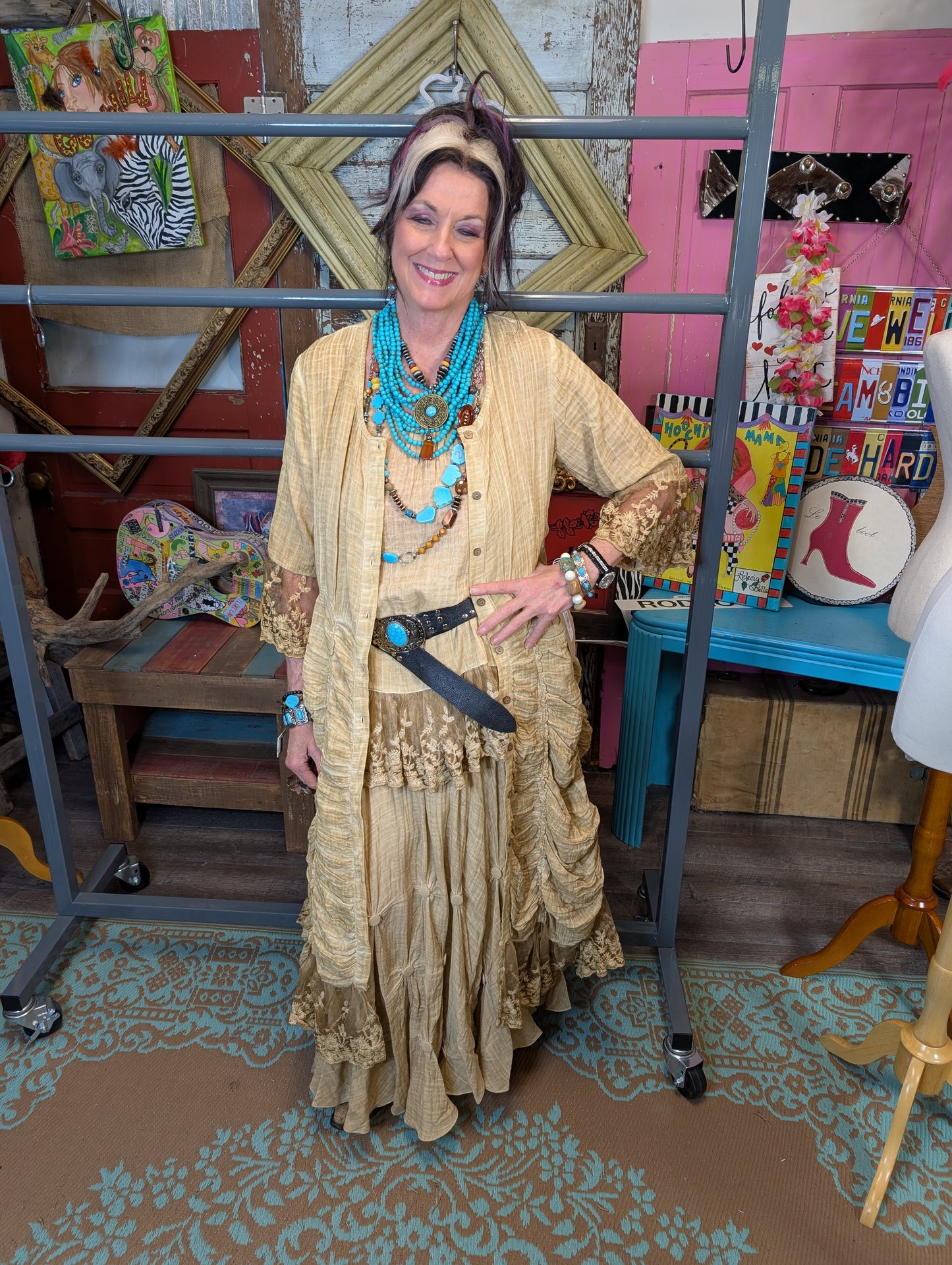 Paper Lace Victorian Rusching Dress