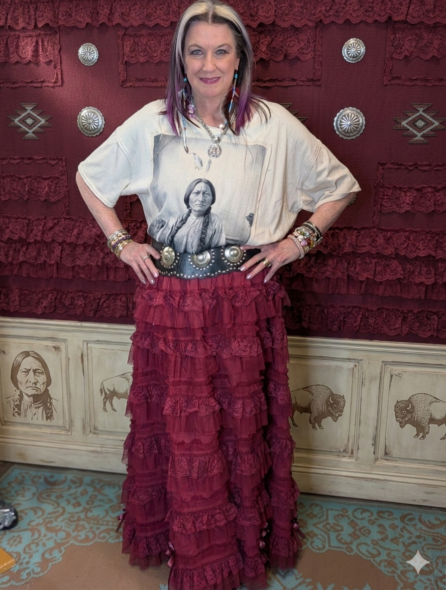 Jaded Gypsy Victorian Romance Skirt - Cranberry