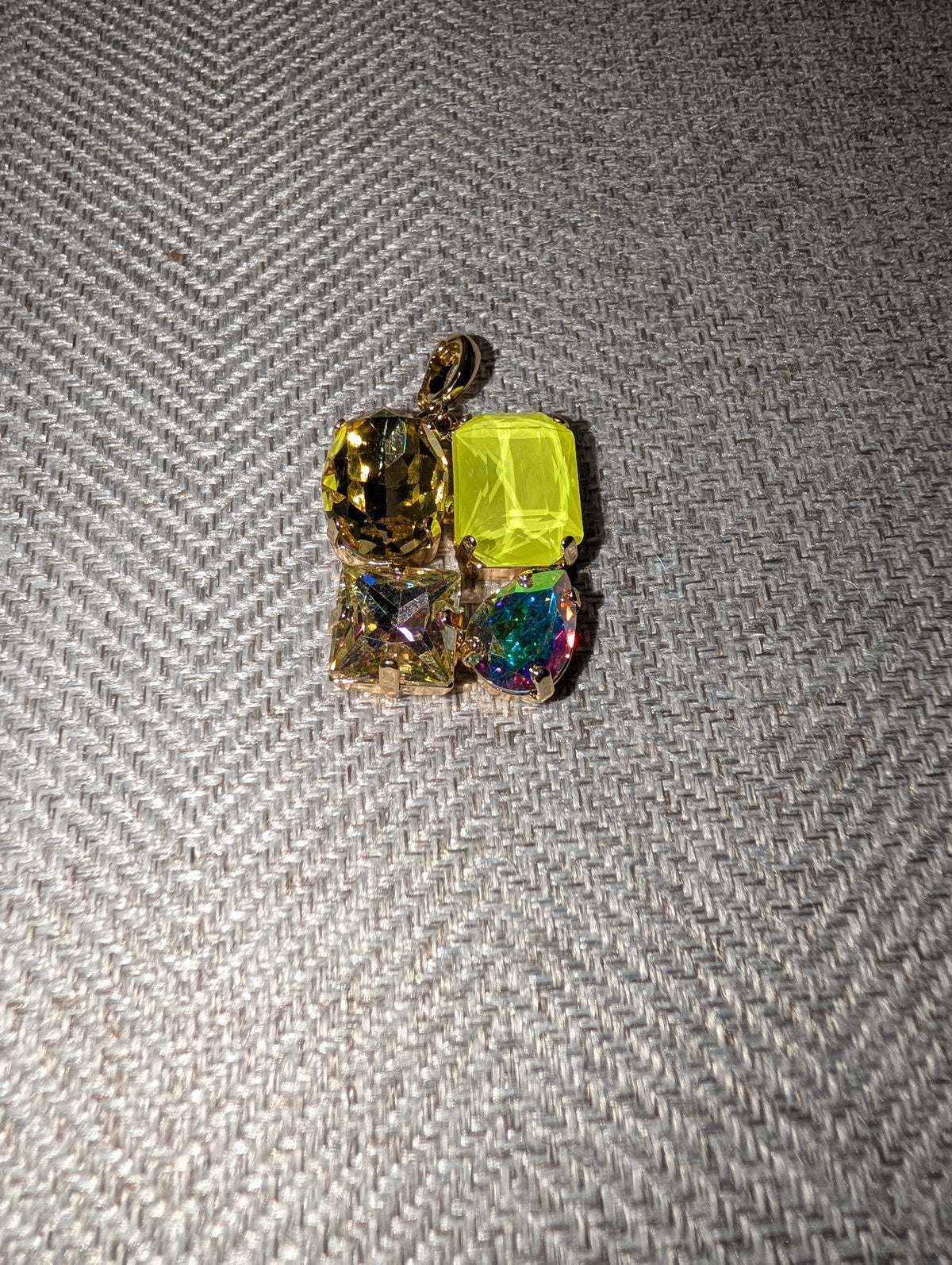 Multi-Color Australian Crystal Square Charm
