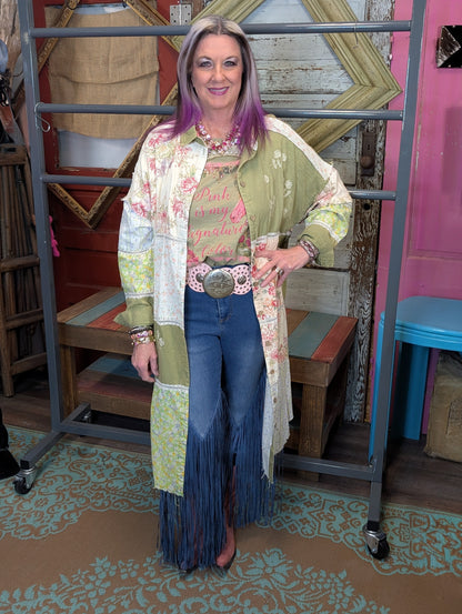 Oli and Hali washed multi long shirts