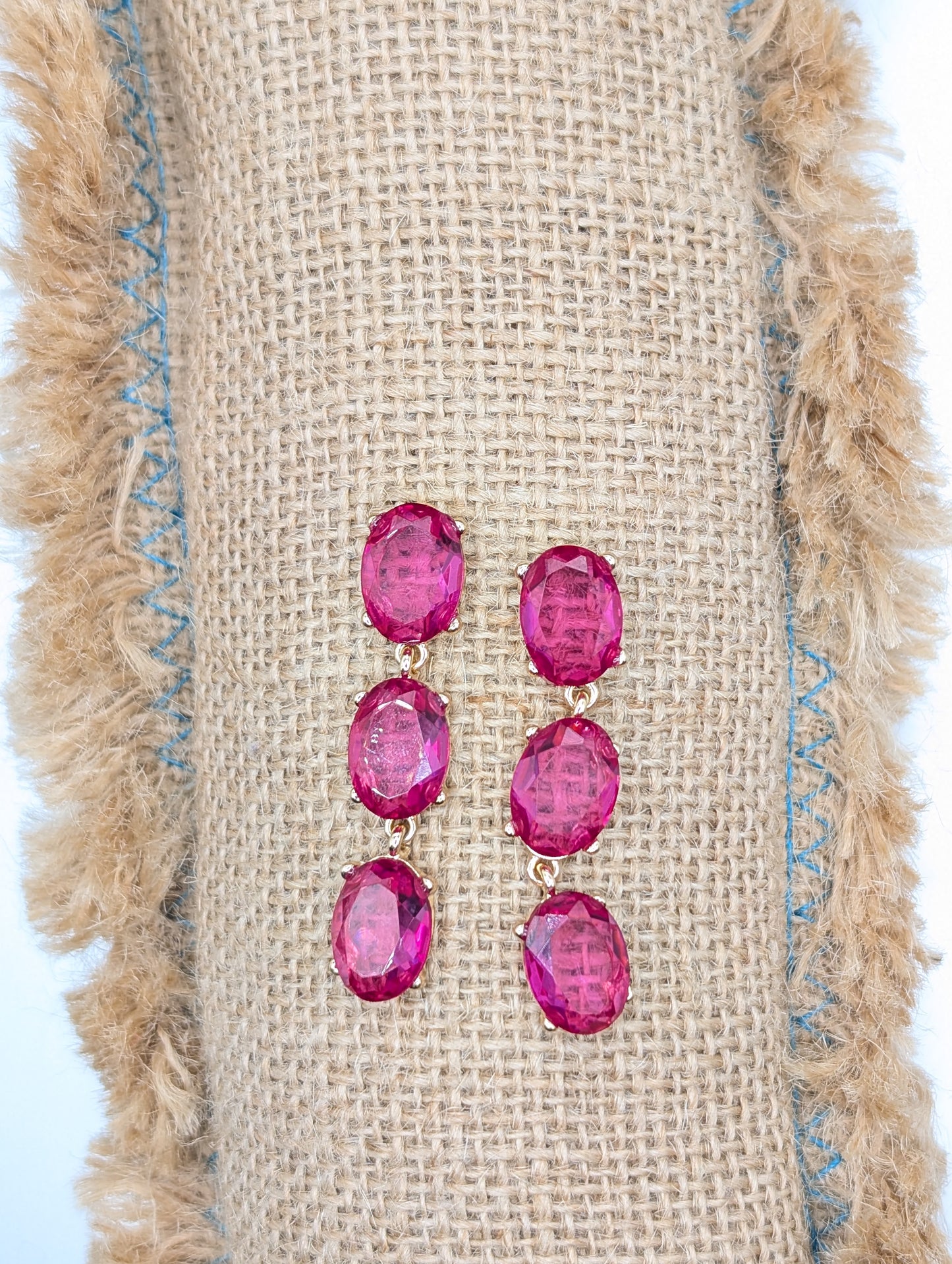 Alice oval crystal  earrings