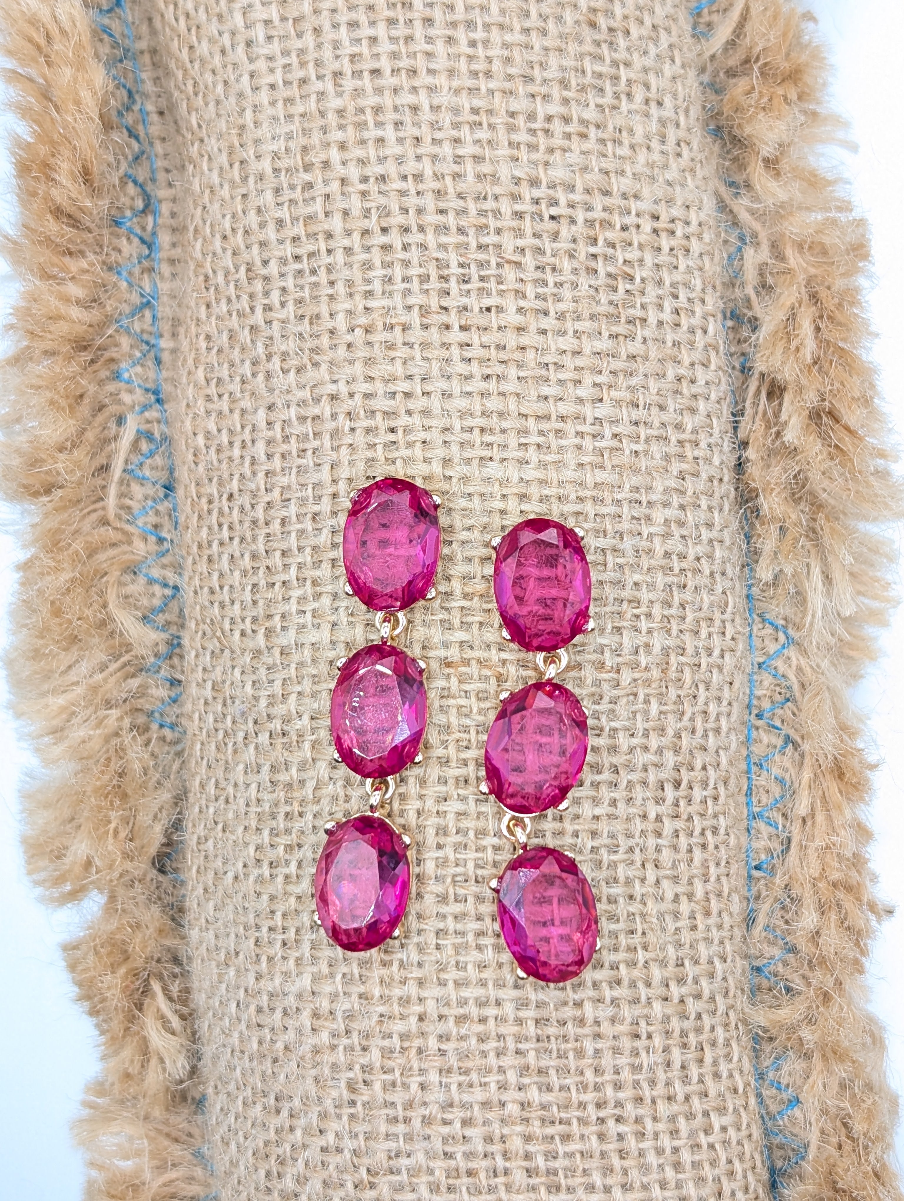 Alice oval crystal  earrings