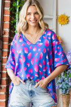 Blue Cheetah Print top