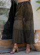 BOHO CHIC: TIERED PATCH INSERTED AMBER DENIM PANTS