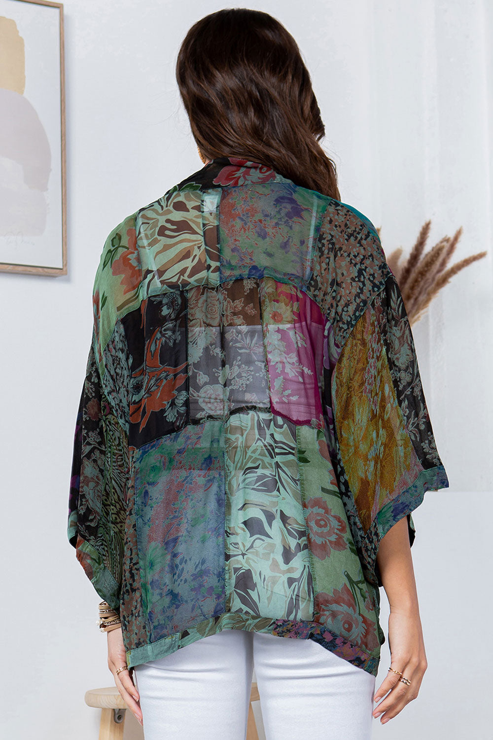 Western Overdyed Patches Kimono