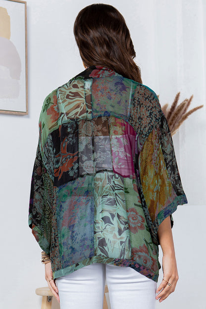 Western Overdyed Patches Kimono
