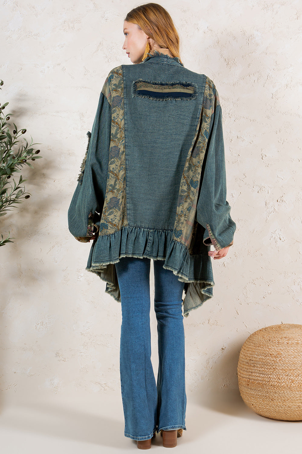 Denim Pathced Shrug