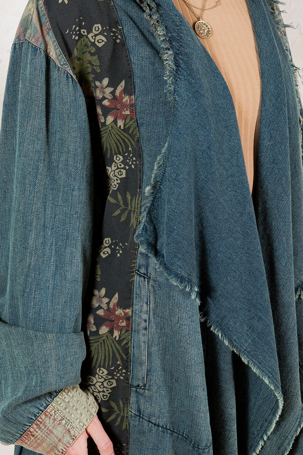 Denim Pathced Shrug