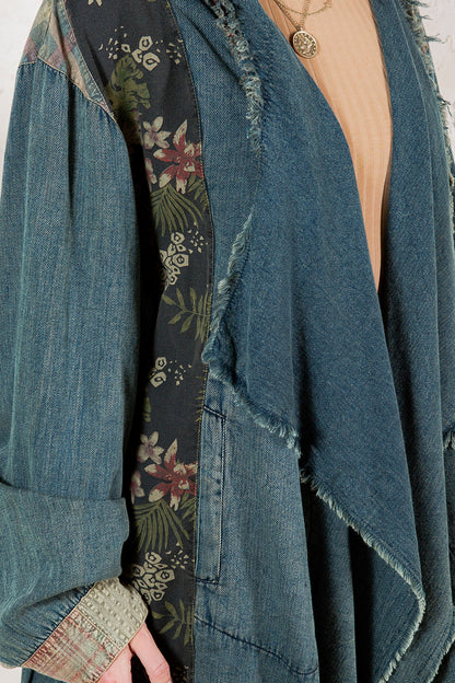 Denim Pathced Shrug