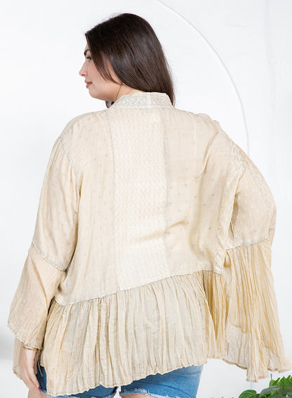 ELEGANT KIMONO-INSPIRED FRILL SHRUG