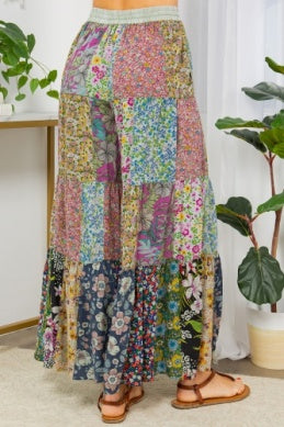 YOUNG THREADS OVERDYED PRINTED TIER PANT