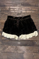 Jaded Gypsy Vintage Romance Shorts in Chocolate with cream lace hem
