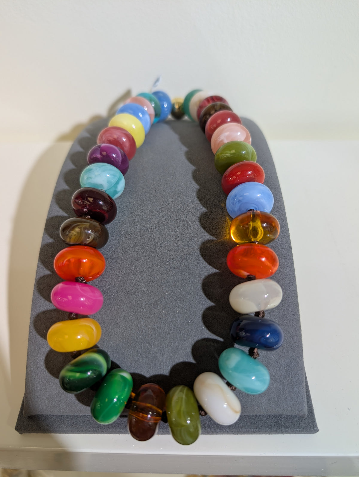 Wafa Color Carnival Beaded Necklace — large glossy multicolor rounded beads