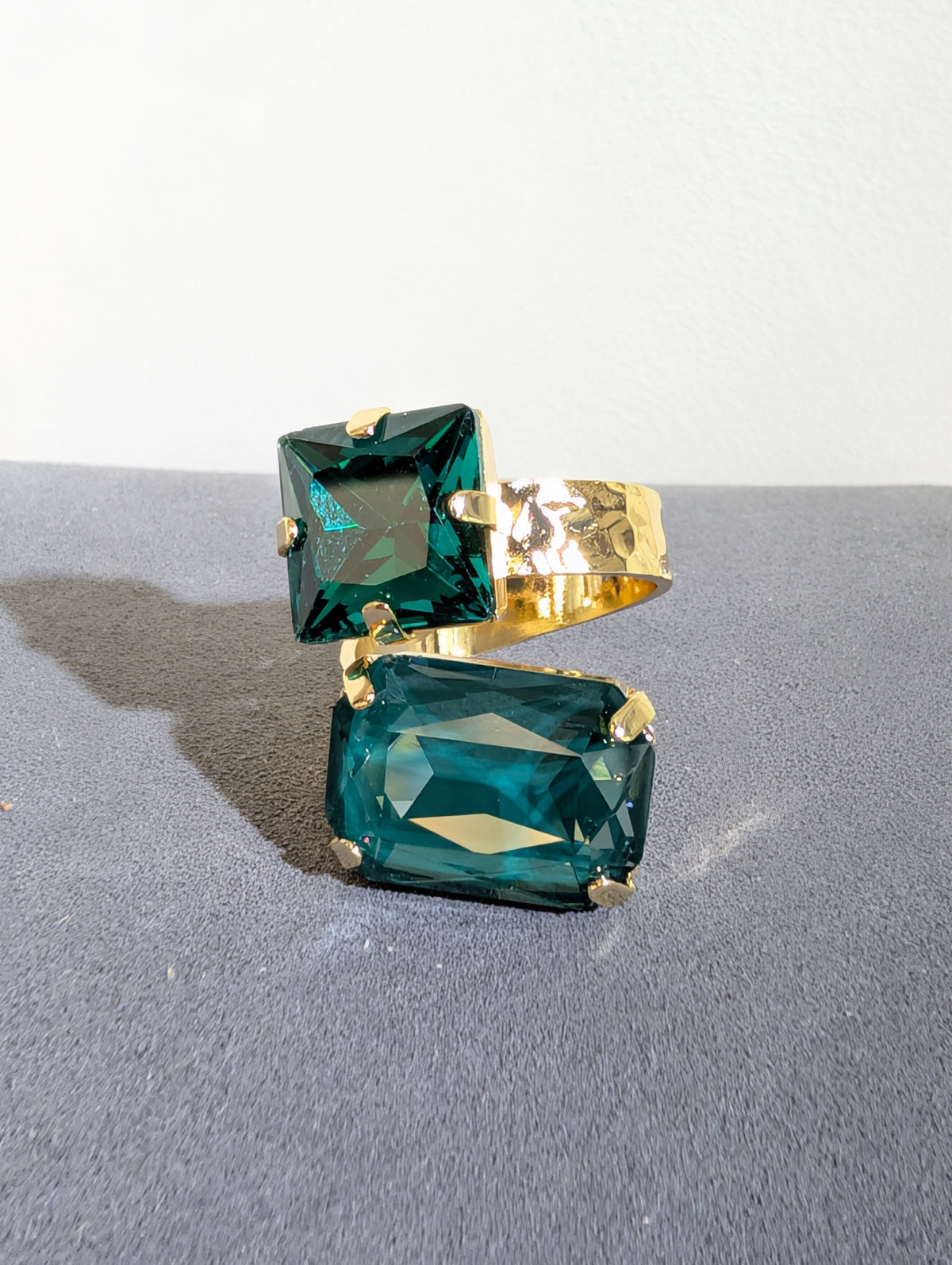 Wafa Color Duet Ring — Teal