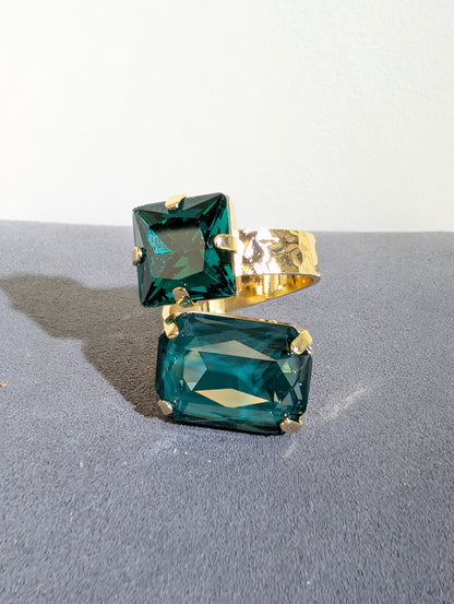 Wafa Color Duet Ring — Teal