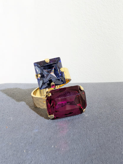 Wafa Color Duet Ring — Purple/Berry