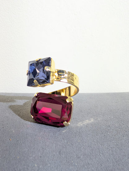 Wafa Color Duet Ring — Purple/Berry — alternate view