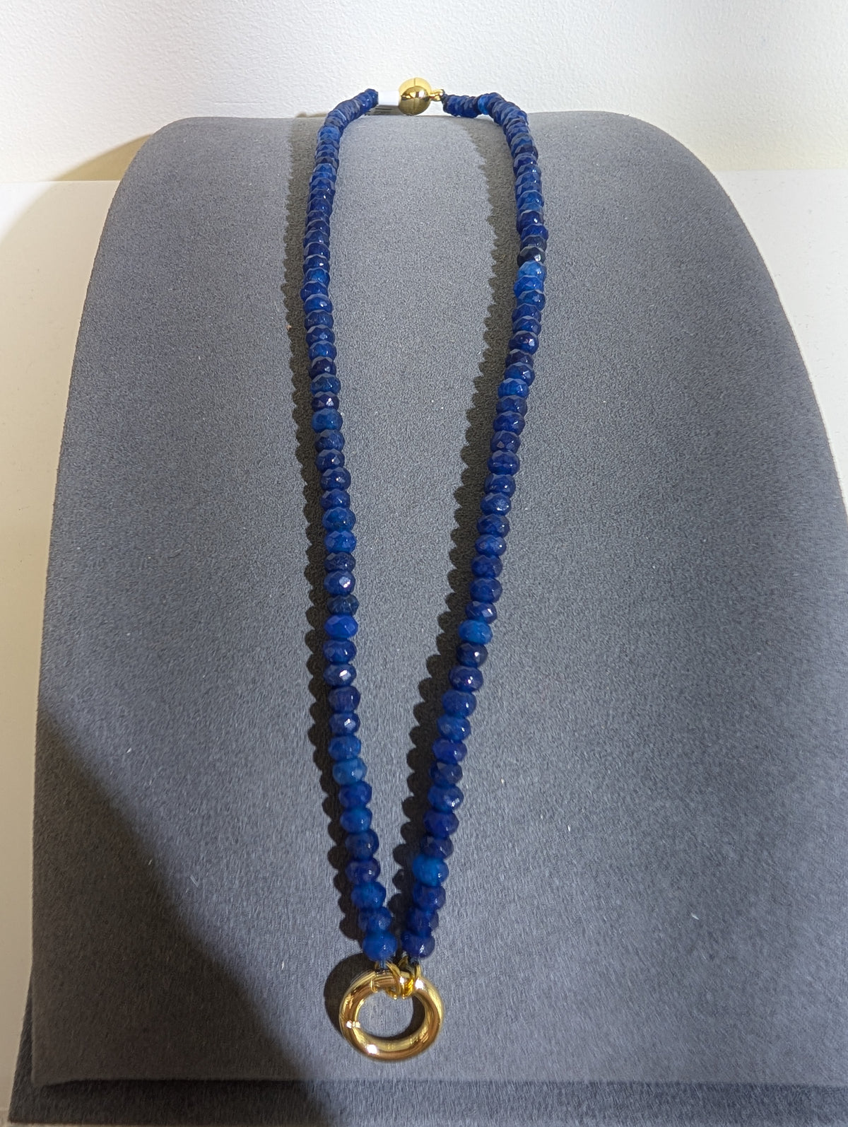 Wafa Color Loop Beaded Necklace — Royal Blue
