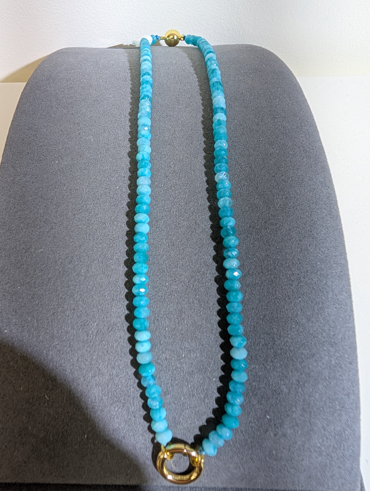 Wafa Color Loop Beaded Necklace — Aqua