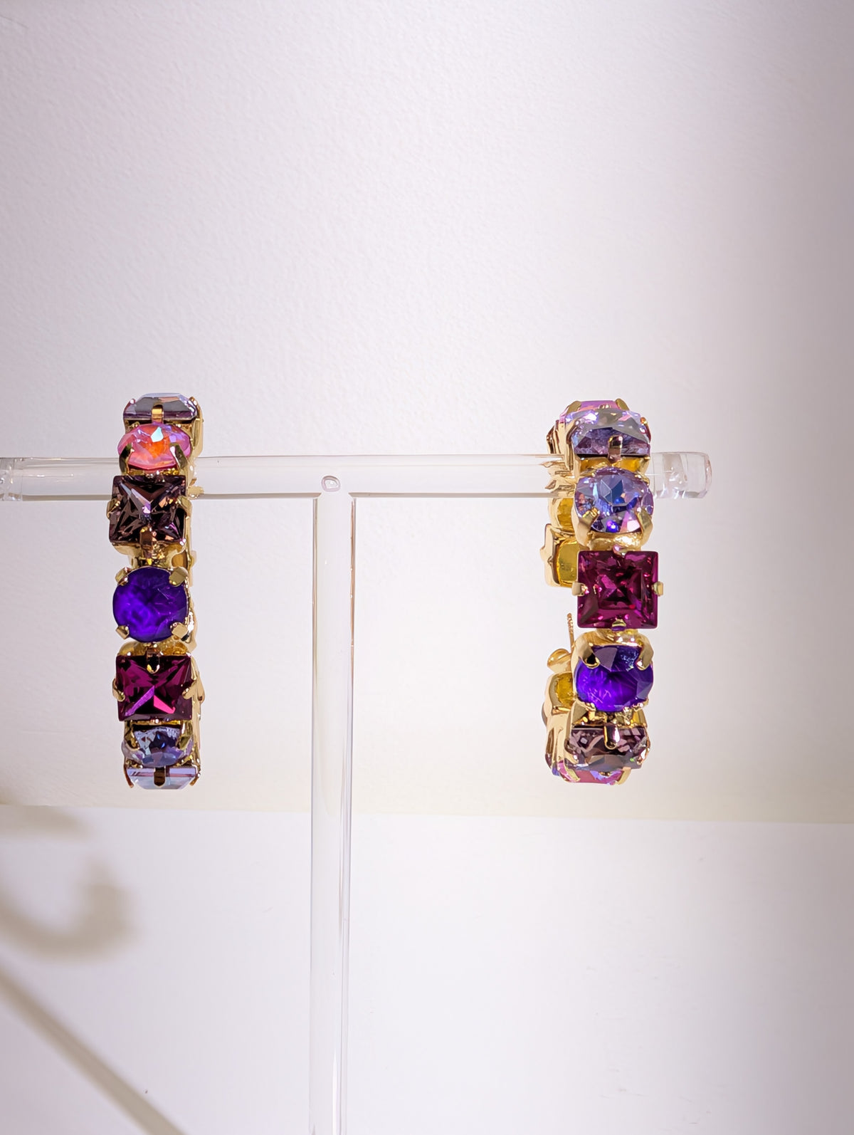 Wafa Color Radiance Hoop Earrings — Pink / Purple Mix