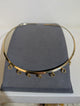 Wafa Golden Charm Collar Necklace — Gold Tone