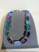 Wafa Grand Rectangle 18-Inch Necklace — Blue Mix