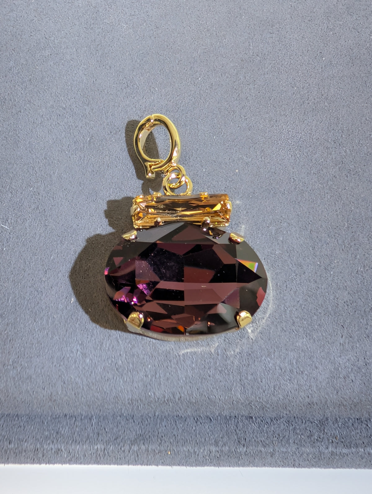 Wafa Oval Brilliance Pendant — Plum/Amber
